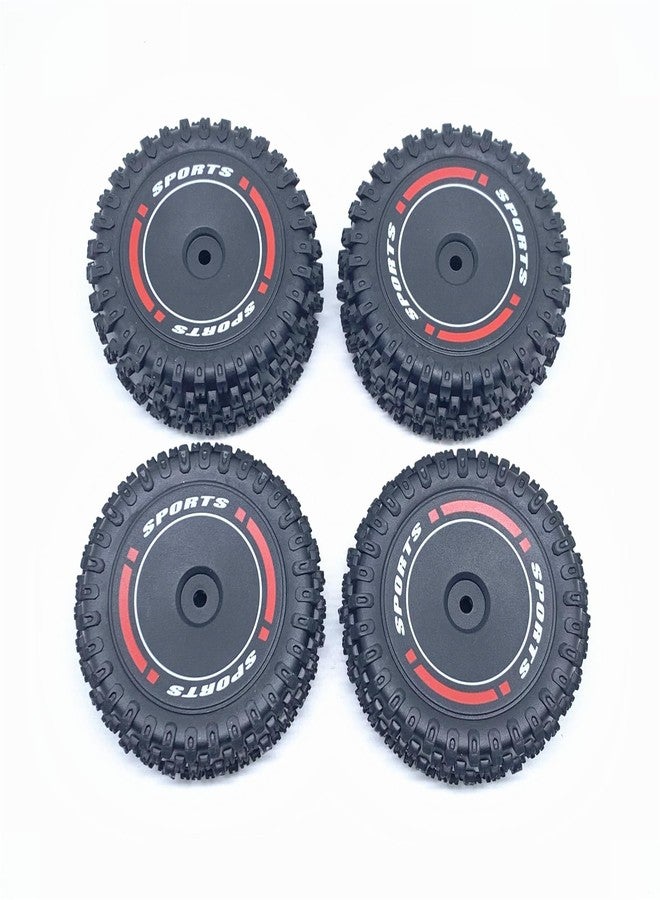 KingVal Replacement Front and Rear Wheel Tire RC Spare Parts Compatible with WLtoys 124010 RC Car - Image 1